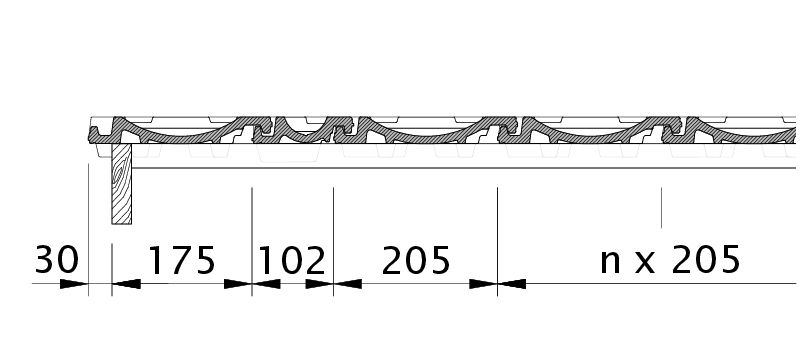Drawing ELEGANZ verge left with verge sheet metal and double roll ODL