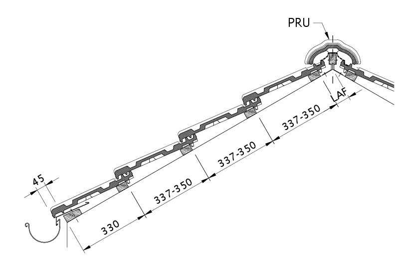 Drawing HERZ roof cross-section DQF