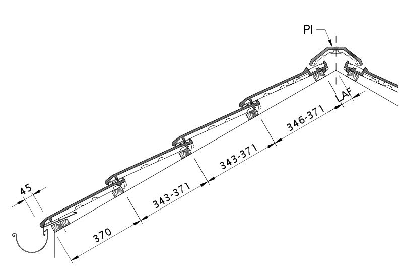 Drawing MIKADO roof cross-section DQF
