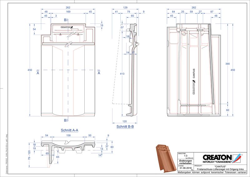 Product CAD file CANTUS ridge connection ventilator verge left FALOGL