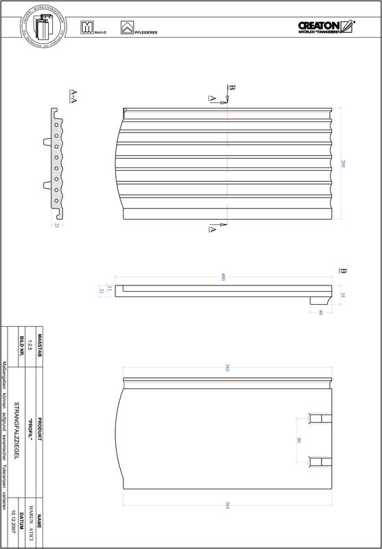 Product CAD file PROFIL segmented cut STRANGFALZ-GEWELLT-1-1
