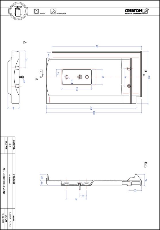 Product CAD file ELEGANZ base, aluminium GRUNDALU