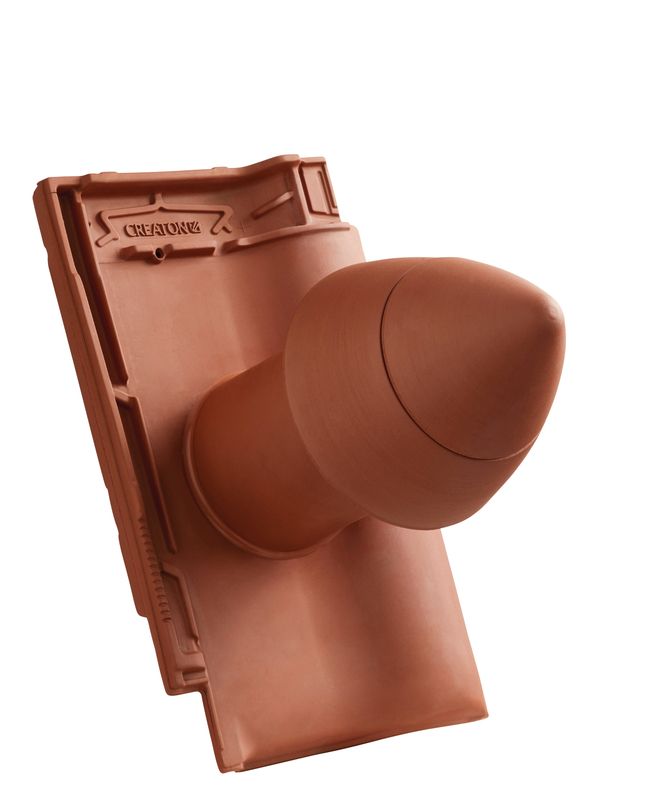 MZ3 NEU SIGNUM ceramic vent pipe DN 110 mm with screw-on hood, incl. sub-roof connection adapter