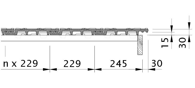 Drawing MIKADO verge right with verge sheet metal and field tile OFR