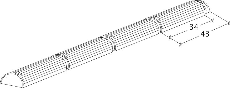 Drawing ridge and hip tile product range BMZ-Firstziegel-Perspektive