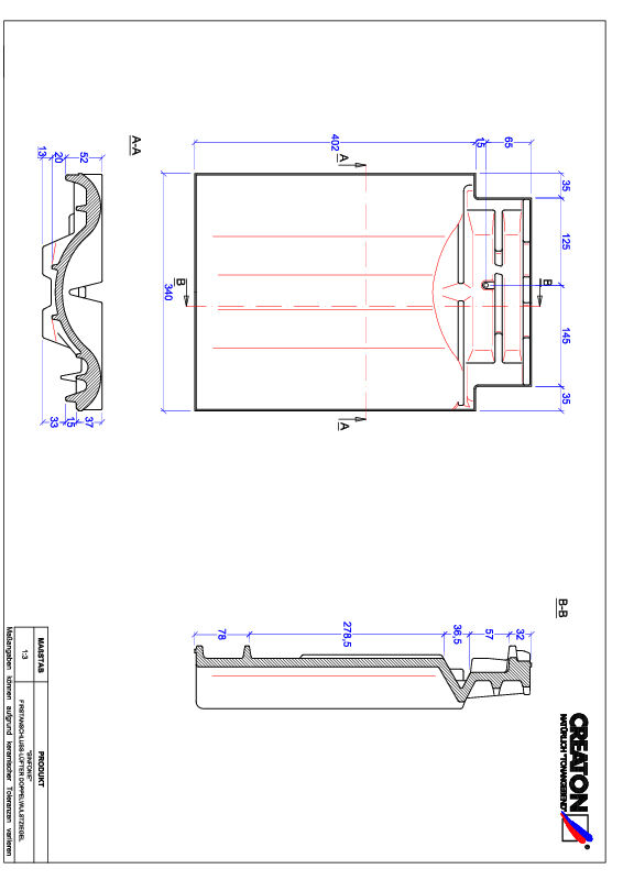 Product CAD file SINFONIE ridge connection ventilating double roll tile FALDWZ