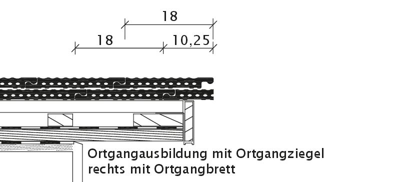 Drawing PROFIL verge tile right with barge board OBR
