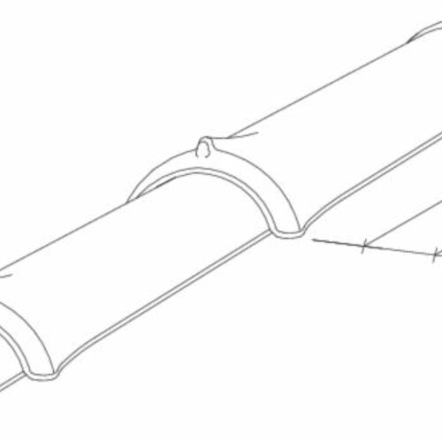 Drawing ridge and hip tile product range PE-Firstziegel-Perspektive