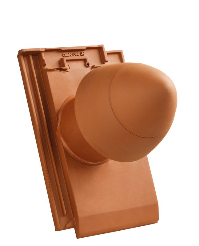 MIK SIGNUM ceramic vent pipe DN 125 mm with screw-on hood, incl. sub-roof connection adapter