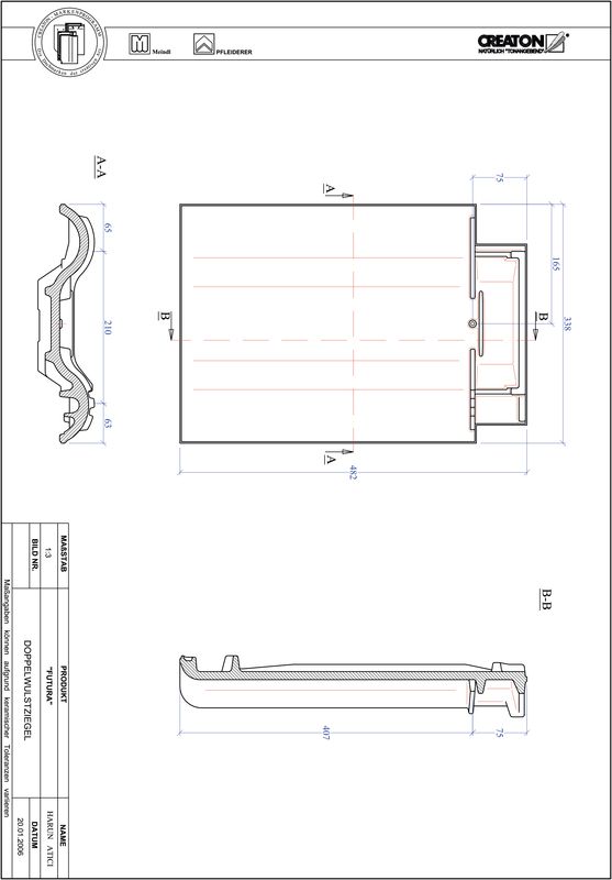 Product CAD file FUTURA double roll tile DWZ