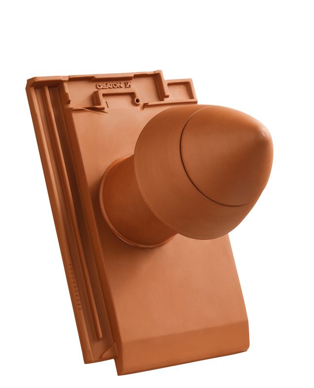 MIK SIGNUM ceramic vent pipe DN 110 mm with screw-on hood, incl. sub-roof connection adapter