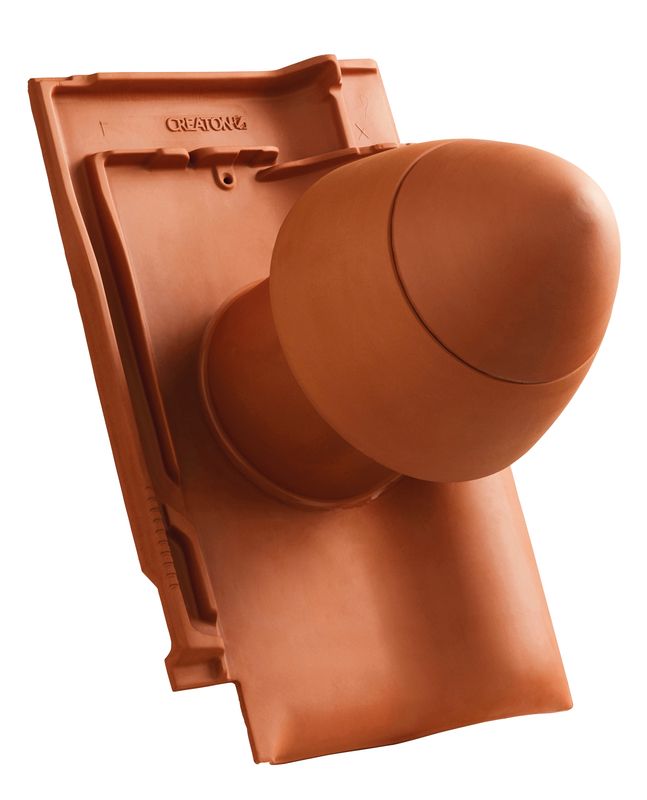 FUT SIGNUM ceramic vent pipe DN 125 mm with screw-on hood, incl. sub-roof connection adapter