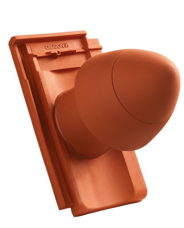 HER SIGNUM ceramic vent pipe DN 125 mm with screw-on hood, incl. sub-roof connection adapter