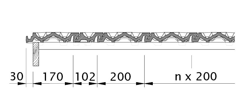 Drawing RUSTICO verge left with verge sheet metal and double roll ODL