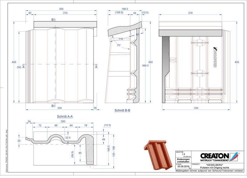 Product CAD file HEIDELBERG concrete shed roof tile verge right PultOGR