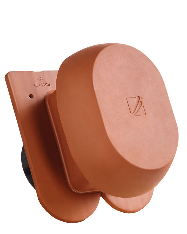 KLASSIK round cut SIGNUM ceramic vapour vent DN 200 mm, incl. sub-roof connection adapter