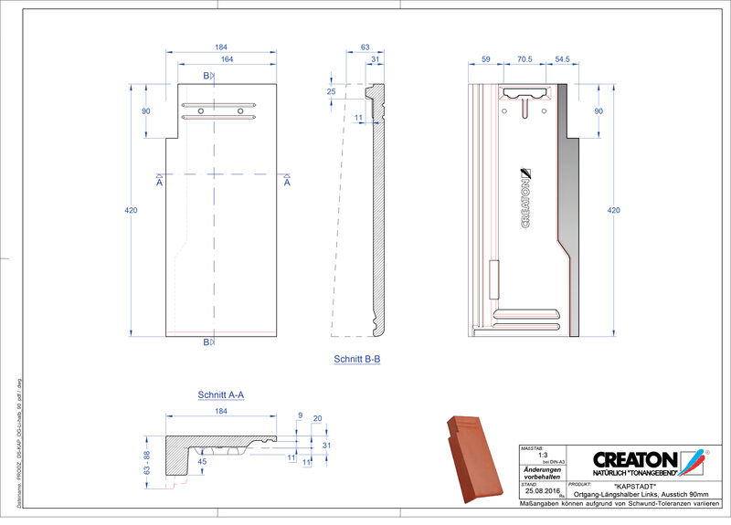 Product CAD file KAPSTADT verge left OGL-halb-90