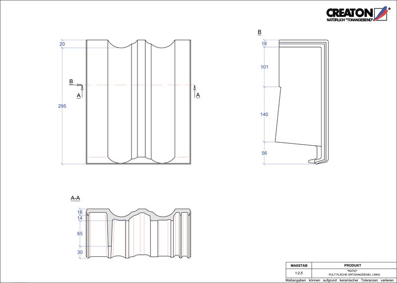 Product CAD file RATIO shed roof tile verge left PULTOGL