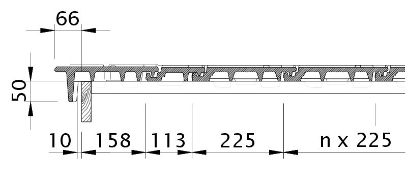Drawing DOMINO verge tile left with barge board OBL