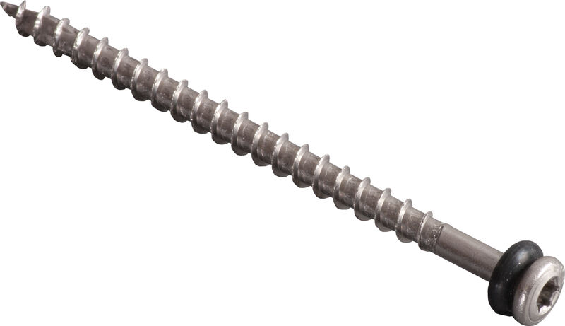 Stainless steel screw with seal, length 70 mm
