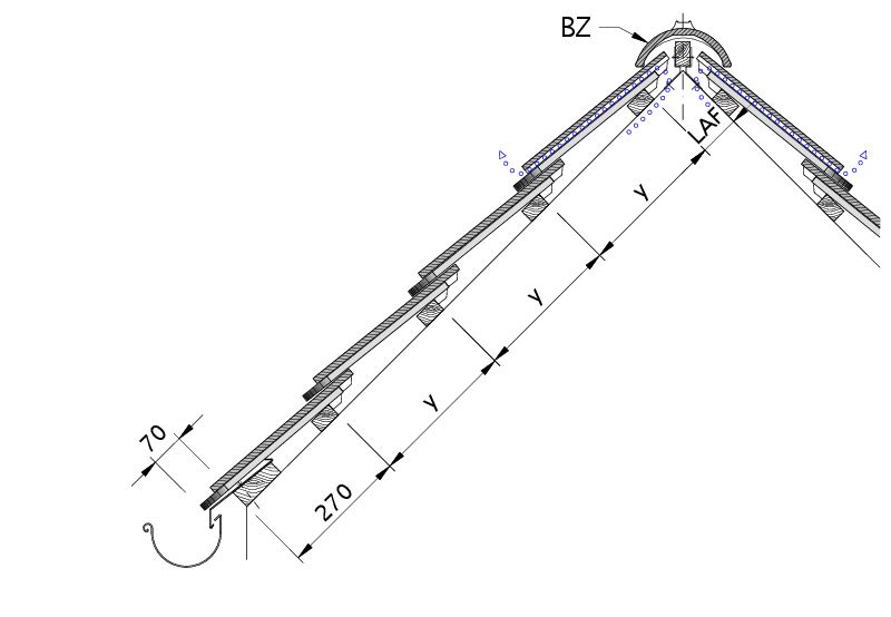 Drawing KLASSIK roof cross-section DQK-2