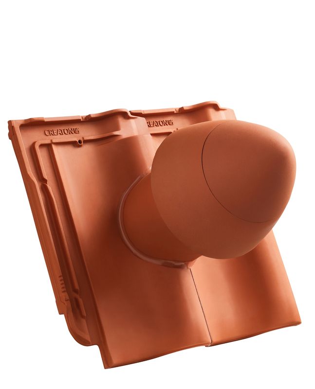 HAR SIGNUM ceramic vent pipe DN 125 mm with screw-on hood, incl. sub-roof connection adapter