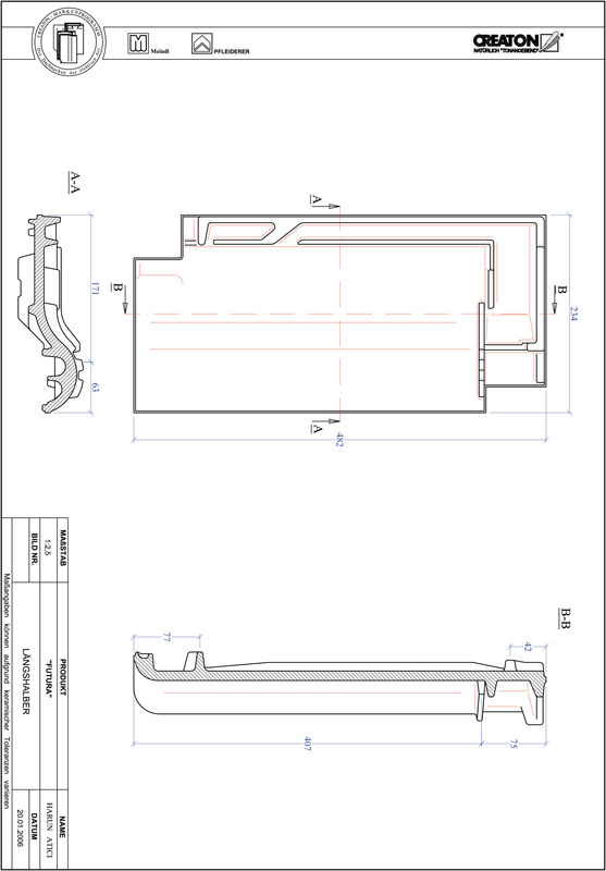 Product CAD file FUTURA half-width tile LH