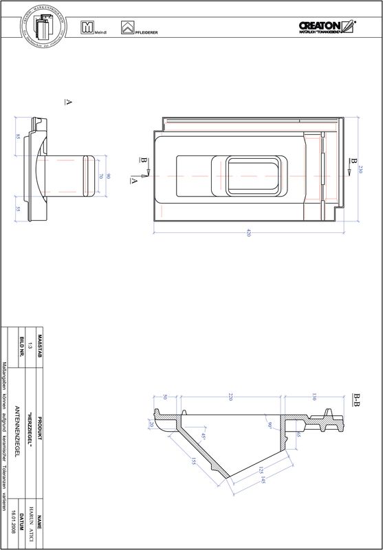 Product CAD file HERZZIEGEL Aerial ANTENNNE