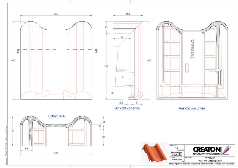 Product CAD file TITANIA shed roof tile verge left PULTOGL