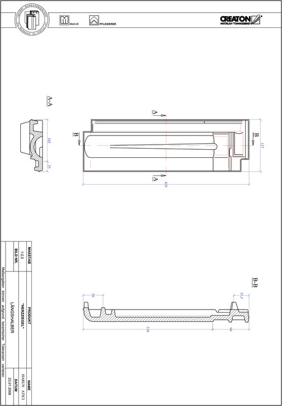 Product CAD file HERZZIEGEL half-width tile LH
