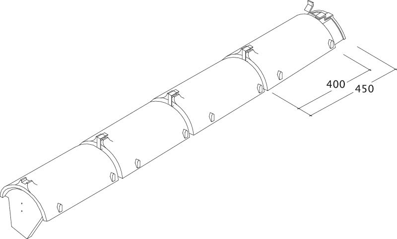 Drawing ridge and hip tile product range PZ-Firstziegel-Perspektive