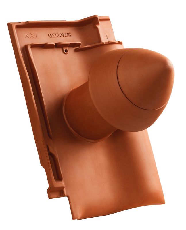 FUT SIGNUM ceramic vent pipe DN 110 mm with screw-on hood, incl. sub-roof connection adapter