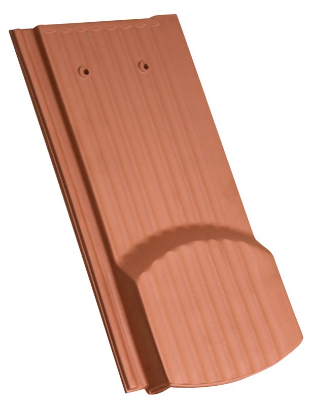 Side interlock tile, ridged surface segmented cut ventilating tile