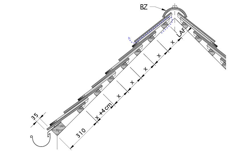 Drawing KLASSIK roof cross-section DQD-3