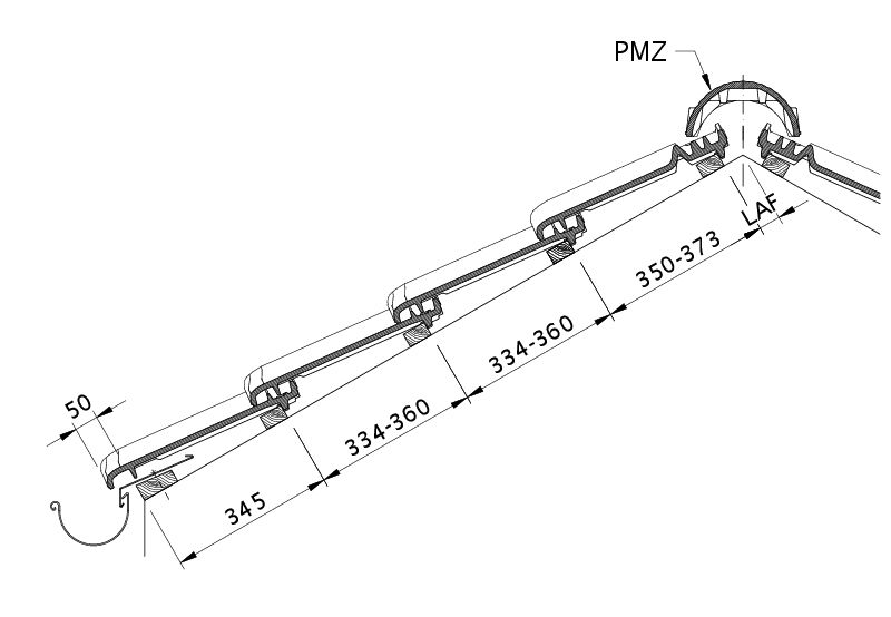 Drawing MZ3 roof cross-section DQF