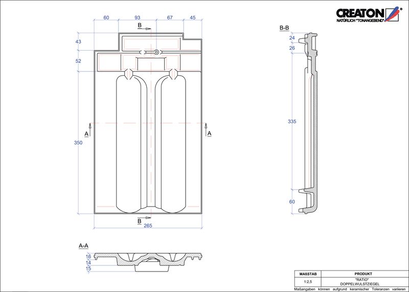 Product CAD file RATIO double roll tile DWZ