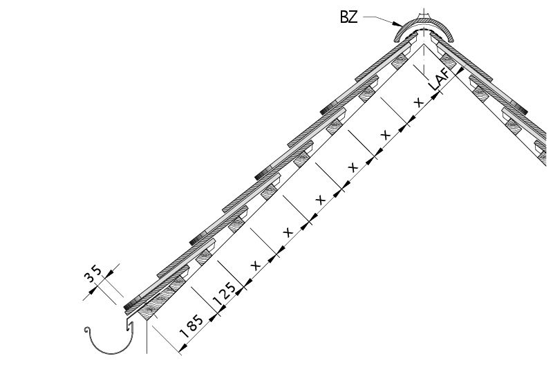 Drawing KLASSIK roof cross-section DQD-2