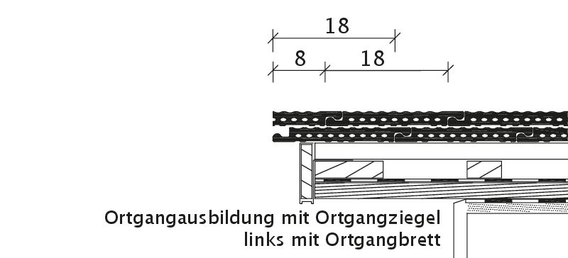 Drawing PROFIL verge tile left with barge board OBL