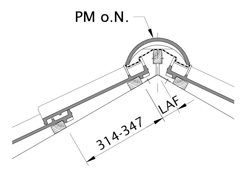 Drawing MELODIE distance from batten to ridge intersection point, ridge batten spacing LAF