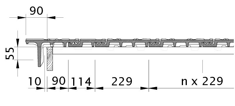 Drawing MIKADO verge tile left with barge board OBL
