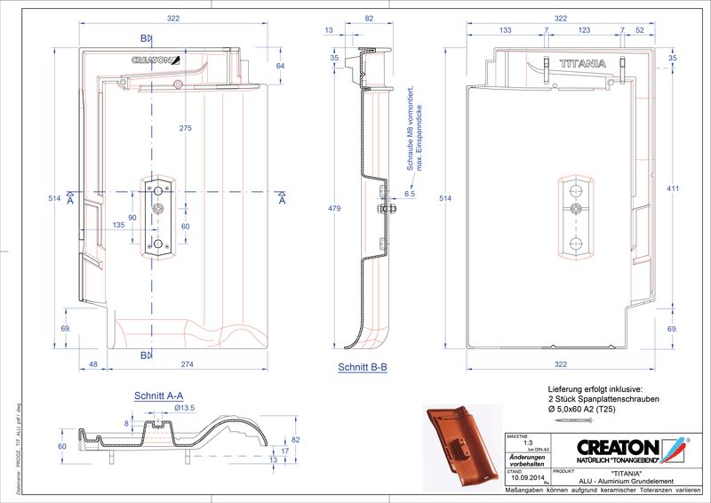 Product CAD file TITANIA base, aluminium GRUNDALU