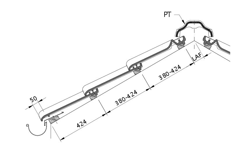 Drawing TITANIA roof cross-section DQF