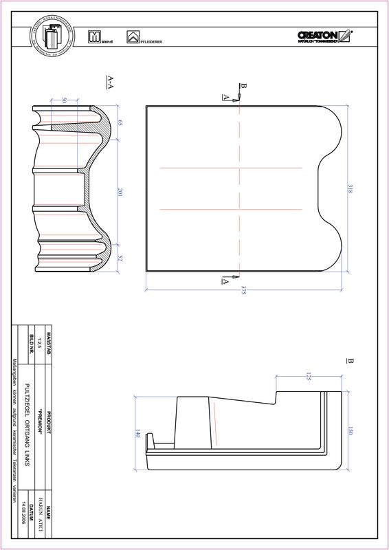 Product CAD file PREMION shed roof tile verge left PULTOGL