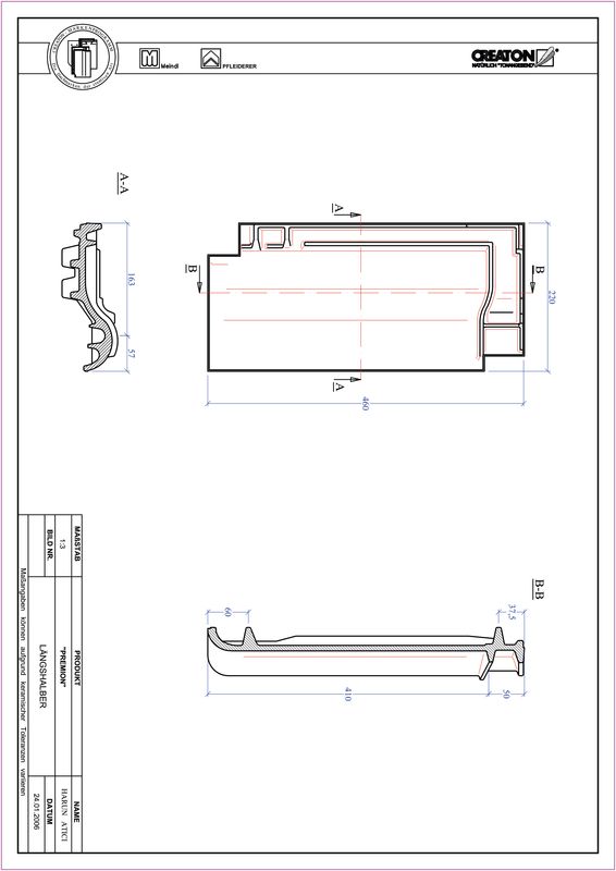 Product CAD file PREMION half-width tile LH