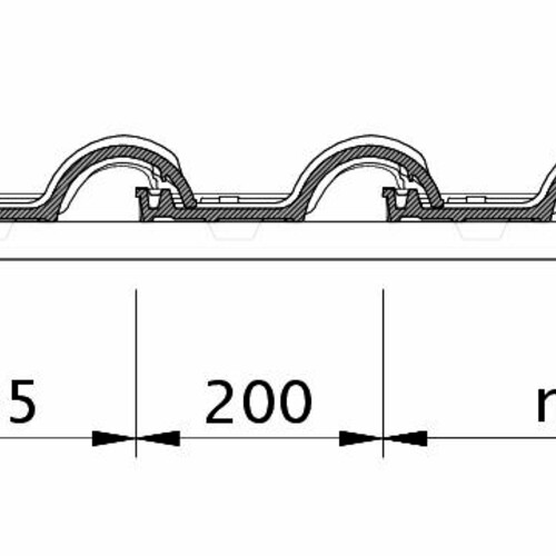 Drawing ETRUSKO verge left with verge sheet metal and double roll ODL
