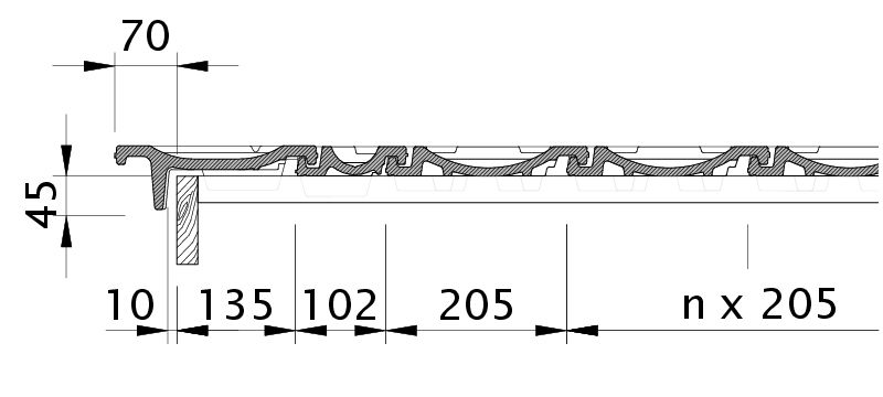 Drawing ELEGANZ verge tile left with barge board OBL