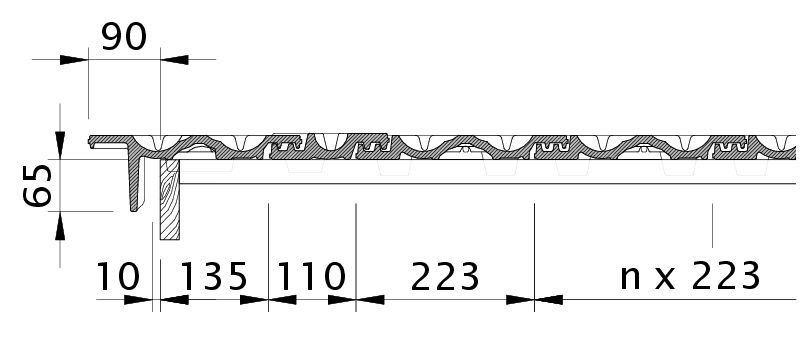 Drawing RATIO verge tile left with barge board OBL