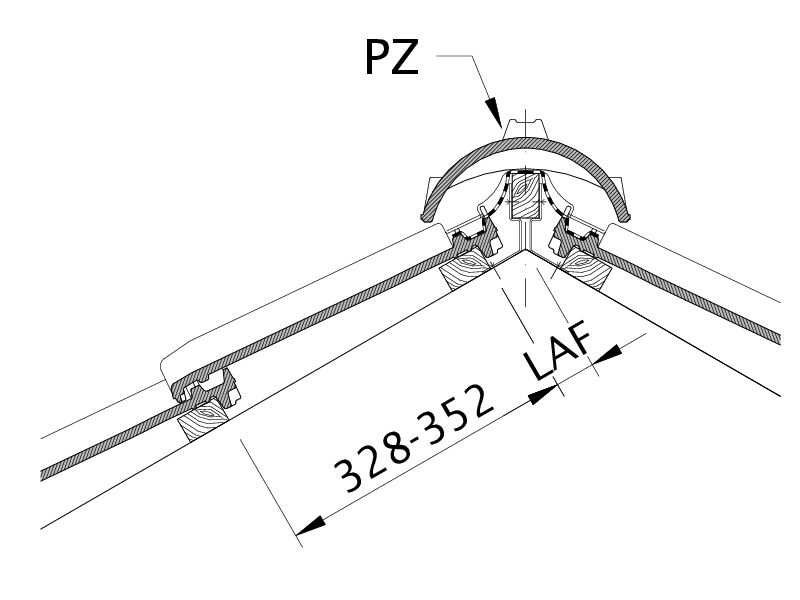 Drawing HARMONIE distance from batten to ridge intersection point, ridge batten spacing LAF