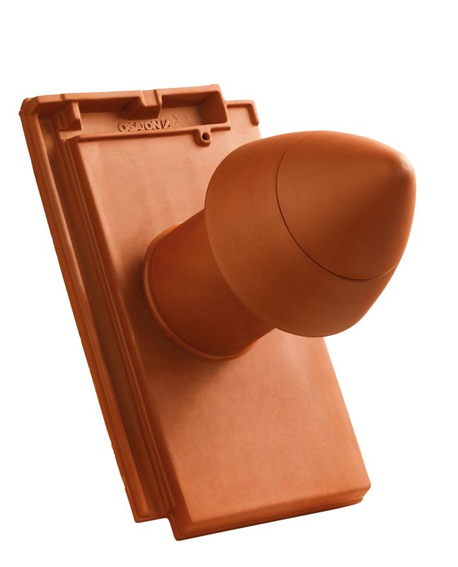DOM SIGNUM ceramic vent pipe DN 110 mm with screw-on hood, incl. sub-roof connection adapter