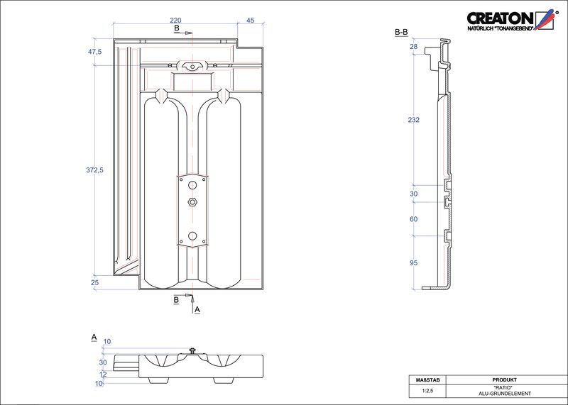 Product CAD file RATIO base, aluminium GRUNDALU